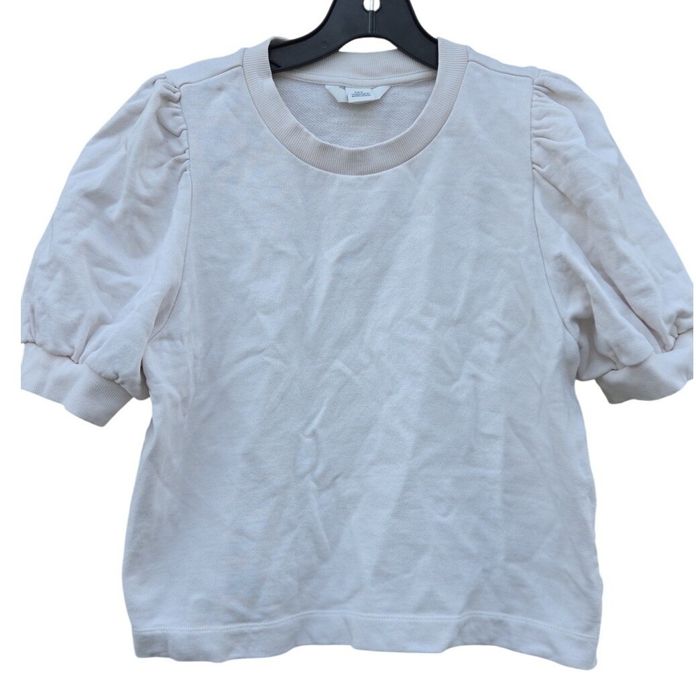 Pull Sleeve Preppy Boho Cream Cotton Terry Medium Neutral Minimalist Normcore